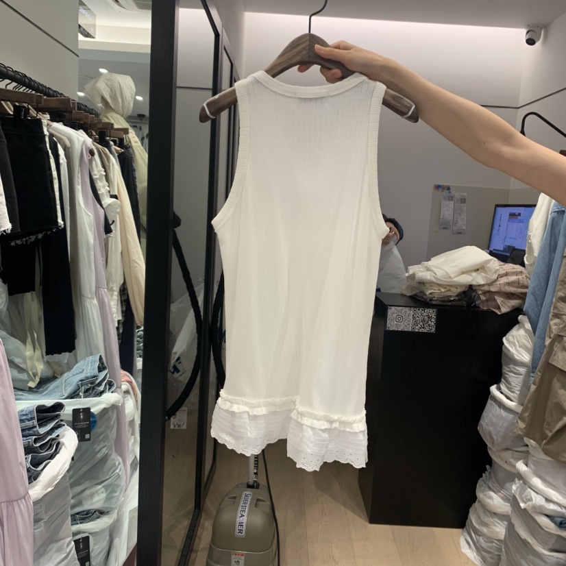 LOVE PULL韓國直郵㊣女裝新品人氣時尚休閑推薦吊帶背心褶皺LOVE PULL吊帶/背心