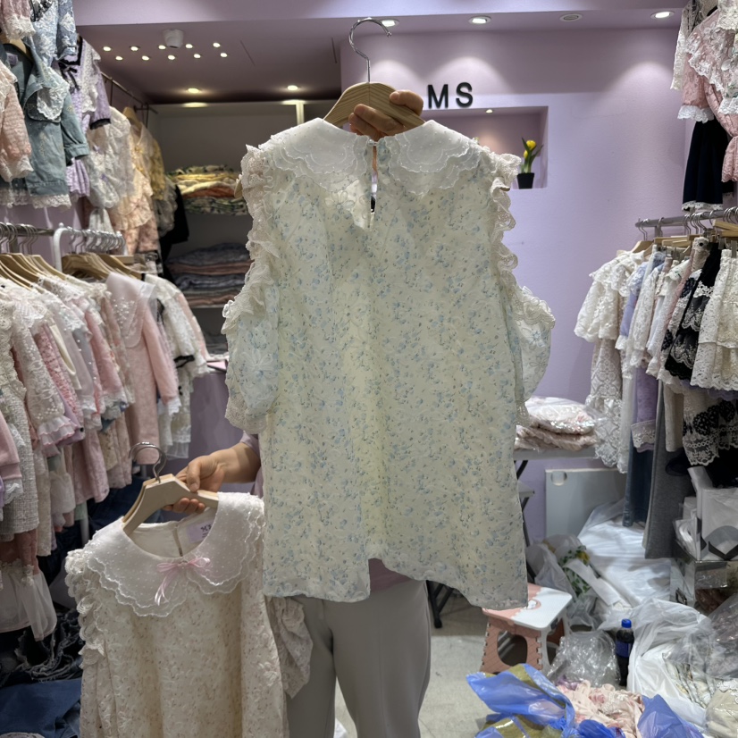 MS韓國㊣直郵東大門代購女裝新品人氣時尚推薦熱賣襯衫蕾絲衫MS襯衫/蕾絲衫
