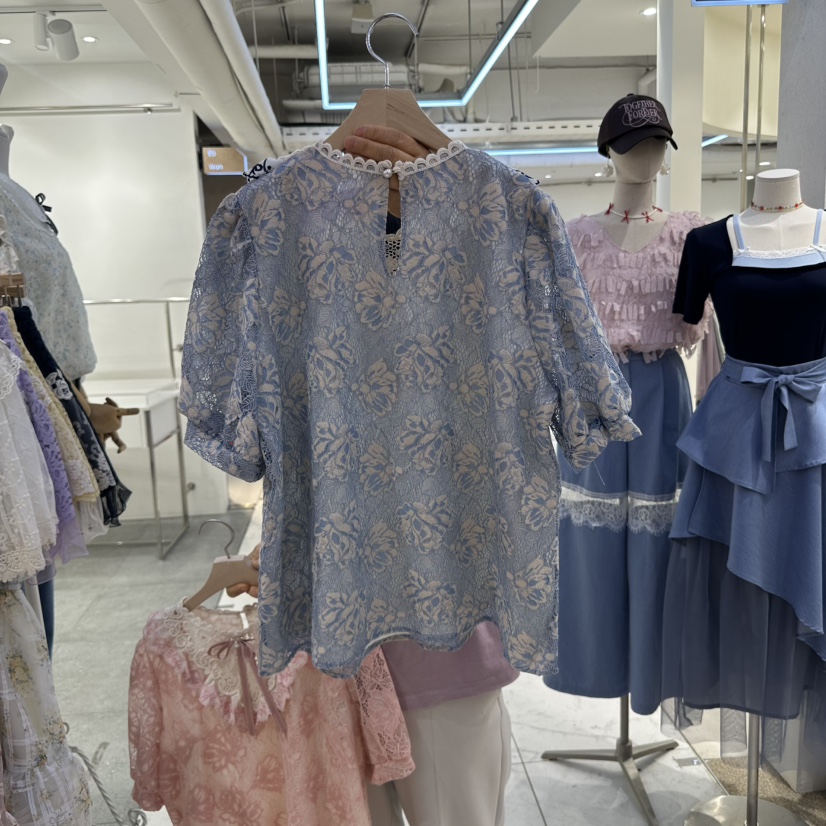 MS韓國㊣直郵東大門代購女裝新品熱賣25春夏時尚襯衫蕾絲衫MS襯衫/蕾絲衫