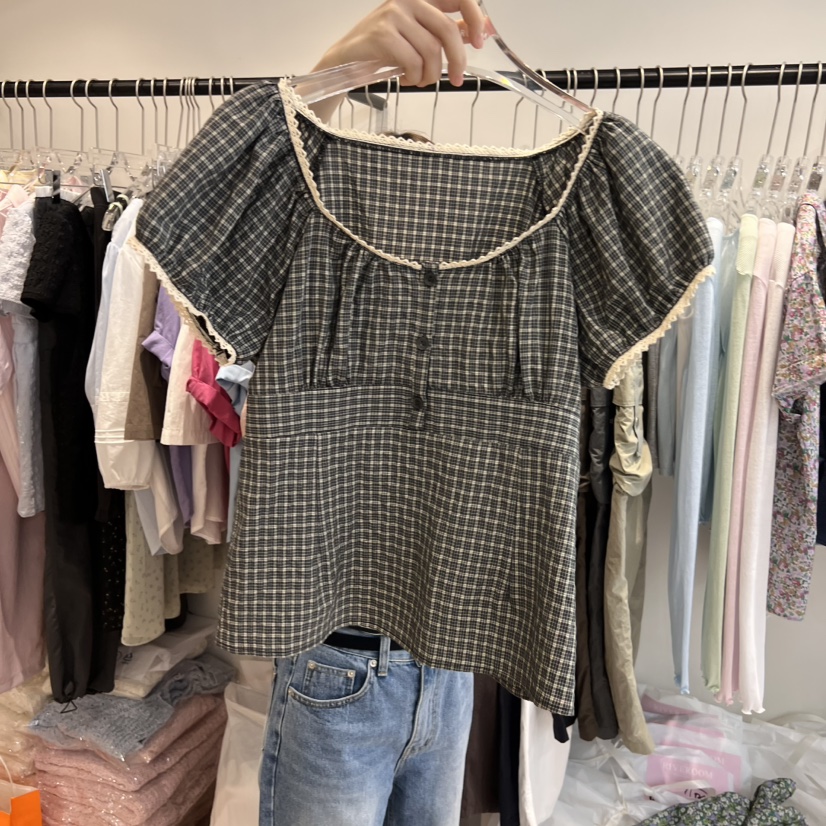 RIVEROOM直郵韓國代購㊣女裝新品25春夏休閑人氣襯衫蕾絲衫RIVEROOM襯衫/蕾絲衫圖色3