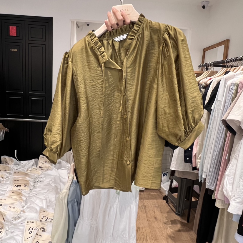 VENIR-a韓國直郵㊣女裝新品25春夏時尚休閑人氣襯衫蕾絲衫VENIR-a襯衫/蕾絲衫圖色2