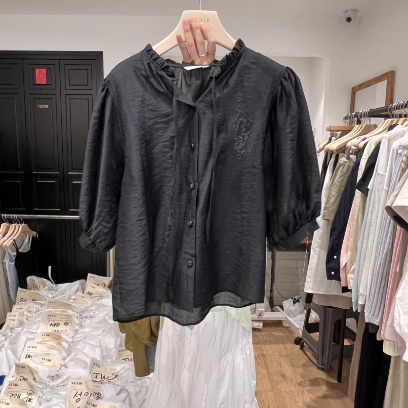 VENIR-a韓國直郵㊣女裝新品25春夏時尚休閑人氣襯衫蕾絲衫VENIR-a襯衫/蕾絲衫圖色3