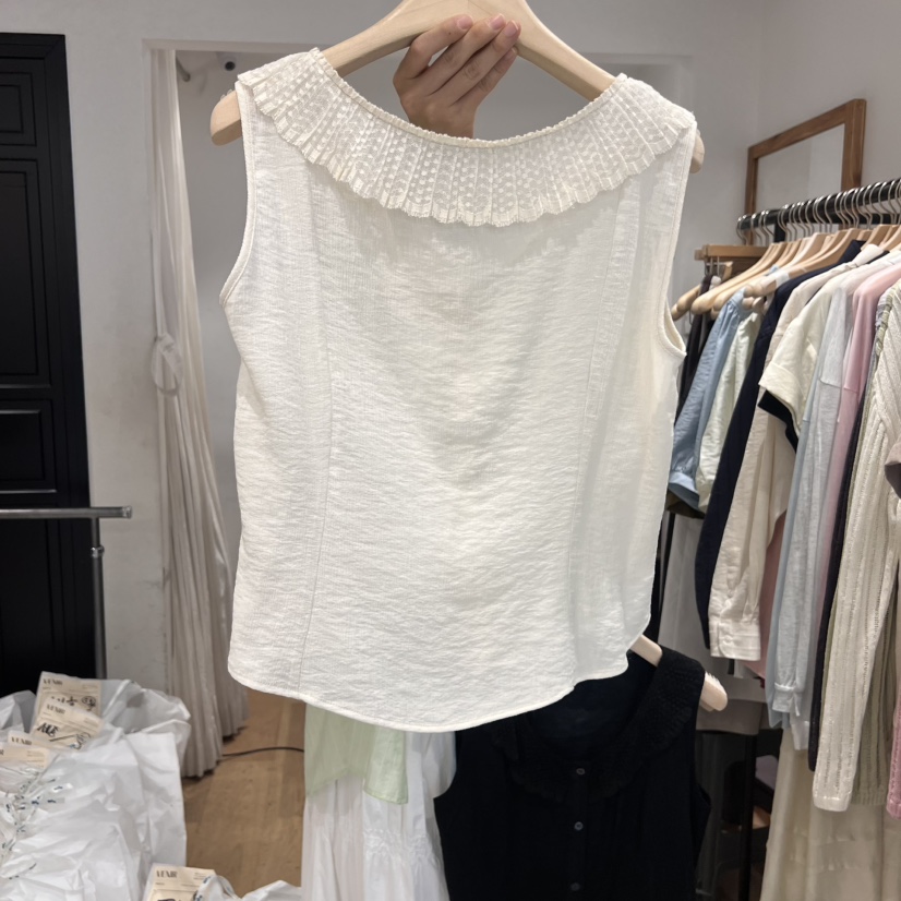 VENIR-a直郵韓國代購㊣女裝新品25春夏休閑推薦襯衫蕾絲衫VENIR-a襯衫/蕾絲衫