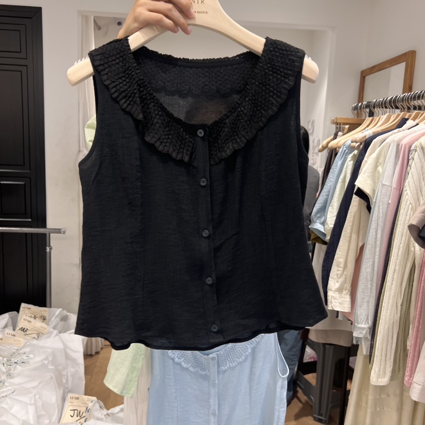 VENIR-a直郵韓國代購㊣女裝新品25春夏休閑推薦襯衫蕾絲衫VENIR-a襯衫/蕾絲衫圖色2