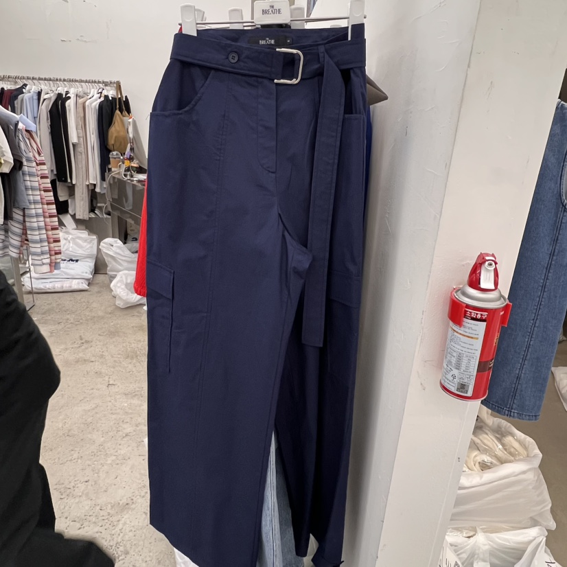 BREATHE韓國直郵㊣女裝新品時尚休閑人氣休閑褲工裝褲含腰帶BREATHE休閑褲圖色2