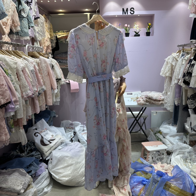 MS直郵韓國代購㊣女裝新品人氣推薦熱賣25春夏休閑連衣裙長款MS連衣裙