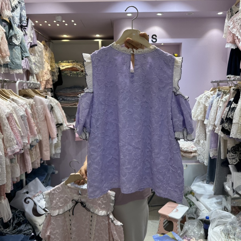 MS直郵韓國代購㊣女裝新品人氣休閑推薦熱賣25春夏襯衫蕾絲衫MS襯衫/蕾絲衫