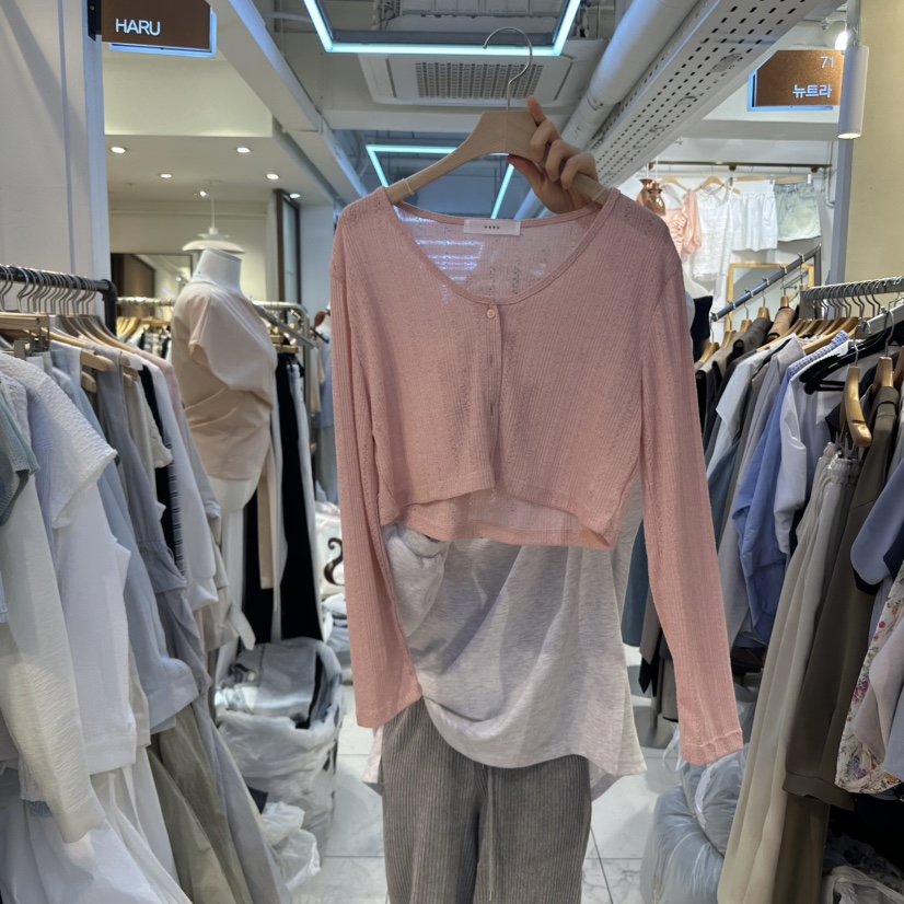 HARU韓國㊣直郵東大門代購女裝新品25春夏針織衫不含內搭開衫HARU針織衫圖色3