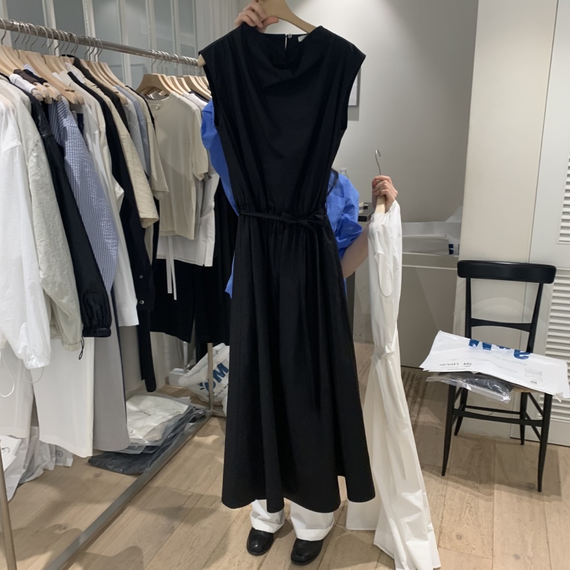MONIQUE韓國㊣直郵東大門代購女裝新款人氣連衣裙含腰繩喇叭形MONIQUE連衣裙圖色2
