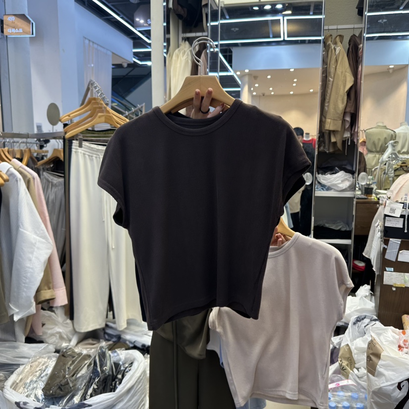 SANS韓國直郵㊣東大門實拍女裝新品25春夏休閑推薦人氣熱賣T恤SANST恤圖色4