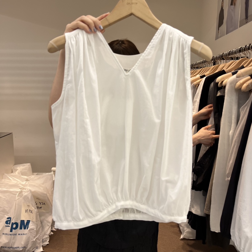 OBJECT直郵韓國代購㊣女裝新款熱賣推薦人氣25春夏吊帶背心褶皺OBJECT吊帶/背心圖色1