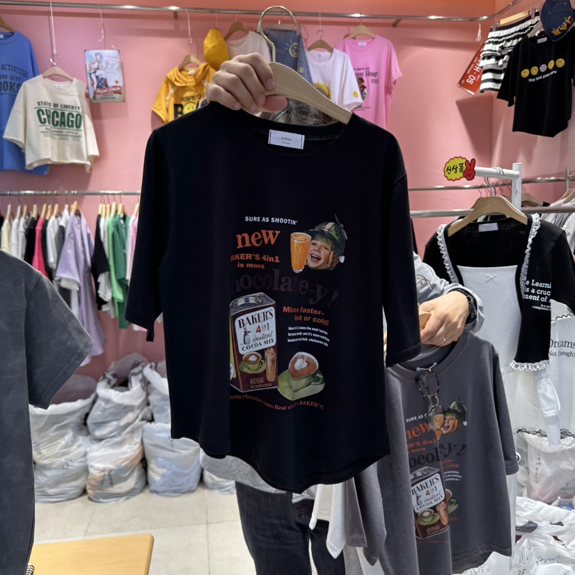K STORY直郵韓國代購㊣女裝新品25春夏時尚熱賣人氣推薦T恤K STORYT恤圖色3