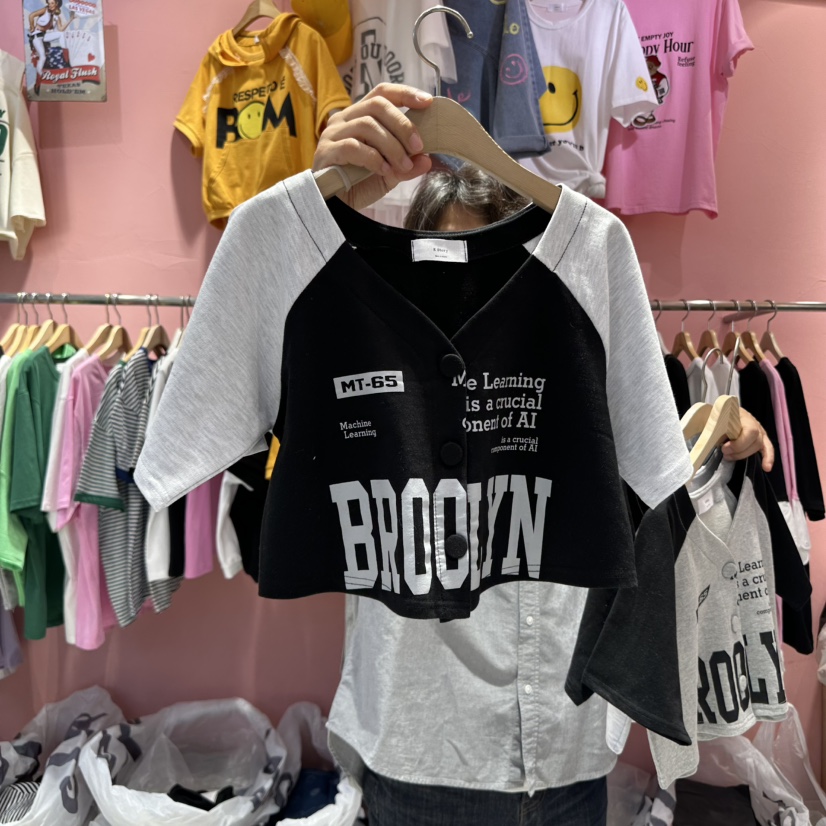 K STORY韓國直郵㊣東大門實拍女裝新品時尚25春夏熱賣T恤短款K STORYT恤圖色3