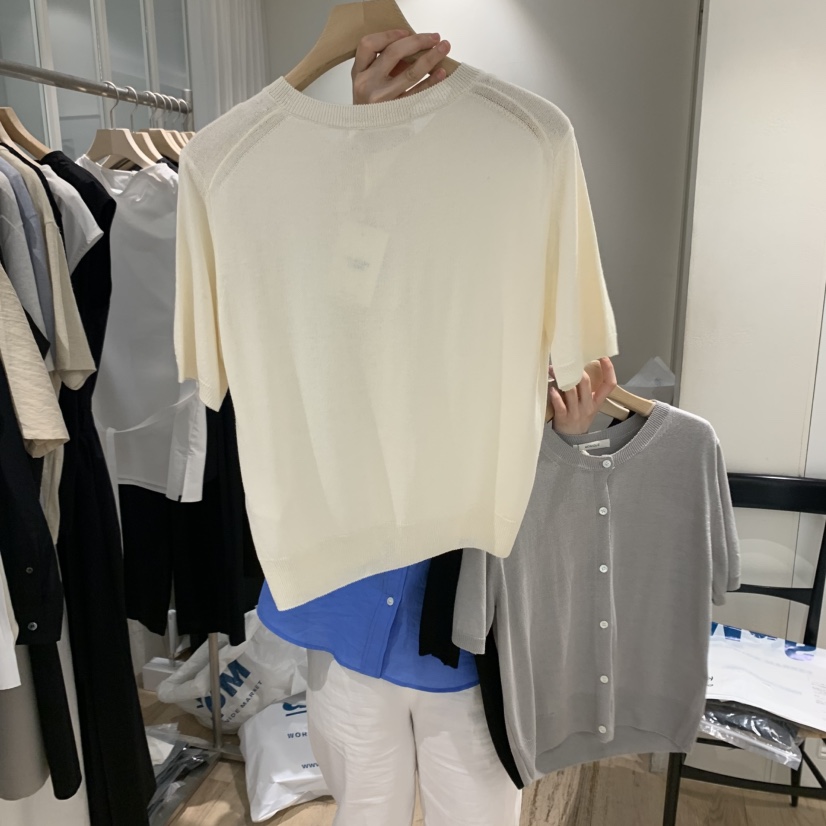 MONIQUE韓國㊣直郵東大門代購女裝新品休閑時尚針織衫亞麻開衫MONIQUE針織衫