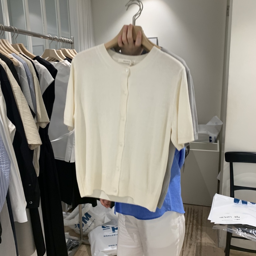 MONIQUE韓國㊣直郵東大門代購女裝新品休閑時尚針織衫亞麻開衫MONIQUE針織衫