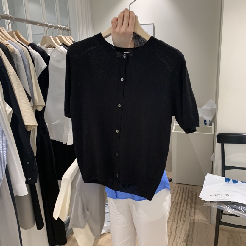 MONIQUE韓國㊣直郵東大門代購女裝新品休閑時尚針織衫亞麻開衫MONIQUE針織衫圖色3