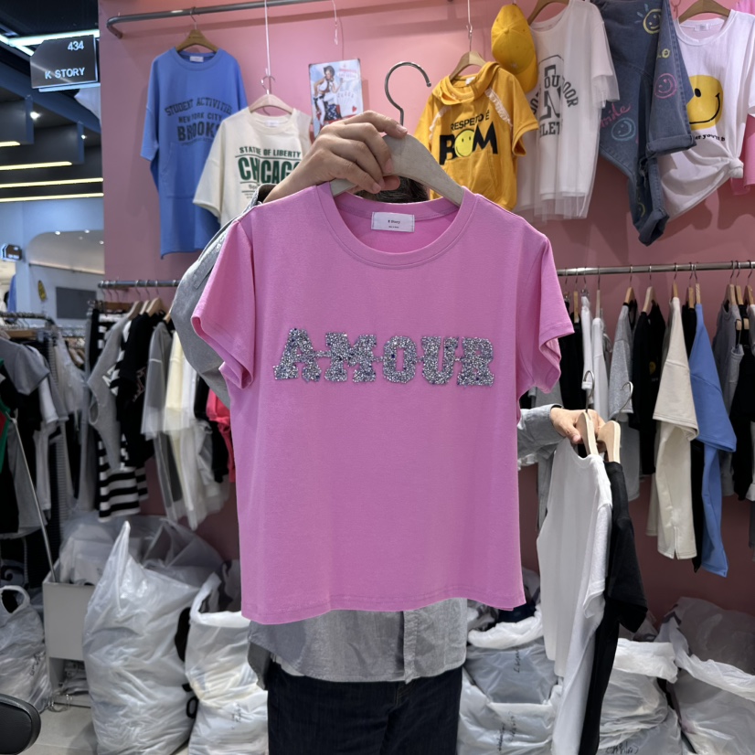 K STORY直郵韓國代購㊣女裝新品25春夏人氣時尚休閑推薦T恤K STORYT恤圖色3
