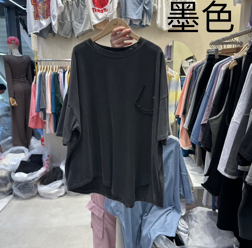 REPLAY韓國直郵㊣東大門實拍女裝新品熱賣25春夏推薦T恤口袋REPLAYT恤圖色4