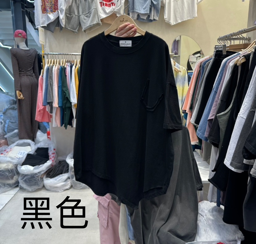 REPLAY韓國直郵㊣東大門實拍女裝新品熱賣25春夏推薦T恤口袋REPLAYT恤圖色5