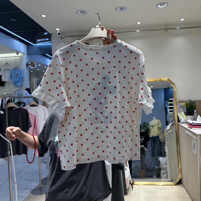 UNDERSTAR_VINTAGE直郵韓國代購㊣女裝新品時尚休閑T恤蕾絲UNDERSTAR_VINTAGET恤