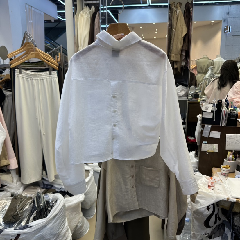 SANS韓國直郵㊣東大門實拍女裝新品休閑推薦時尚襯衫蕾絲衫SANS襯衫/蕾絲衫