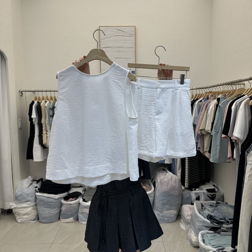 MILK TEA韓國㊣直郵東大門代購女裝新款休閑25春夏套裝兩件套RE:FRESH套裝