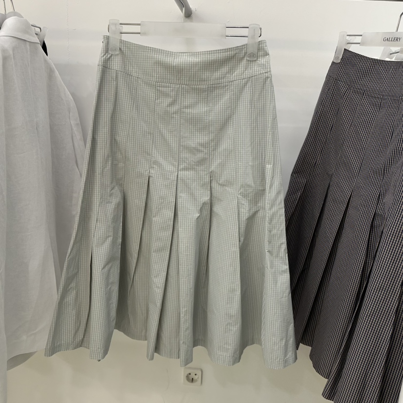 GALLERY-P韓國㊣直郵東大門代購女裝新品人氣長裙格紋褶皺GALLERY長裙