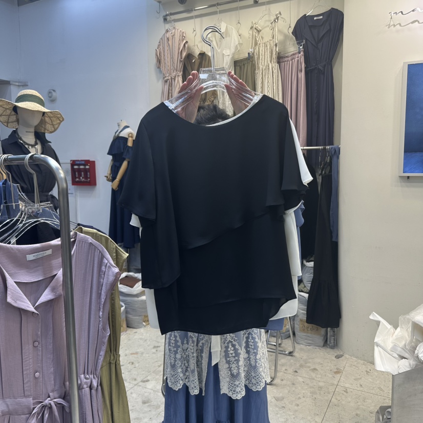 MARIGOLD直郵韓國代購㊣女裝新品休閑時尚推薦襯衫蕾絲衫斗篷MARIGOLD襯衫/蕾絲衫圖色2