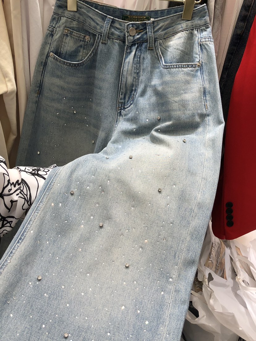WORK SHOP直郵韓國代購㊣女裝新品休閑推薦人氣25春夏牛仔褲Work_shop牛仔褲