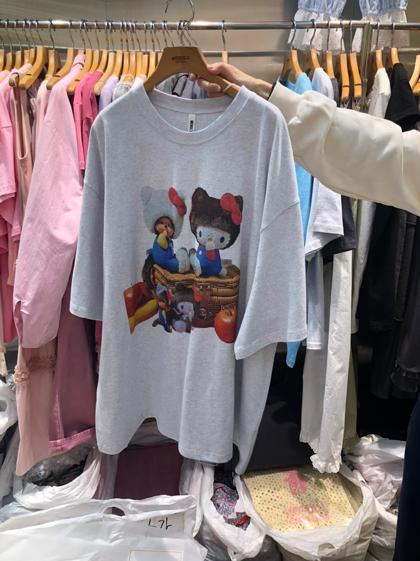 MENDL S韓國㊣直郵東大門代購女裝新品休閑時尚人氣熱賣T恤MENDL ST恤圖色2