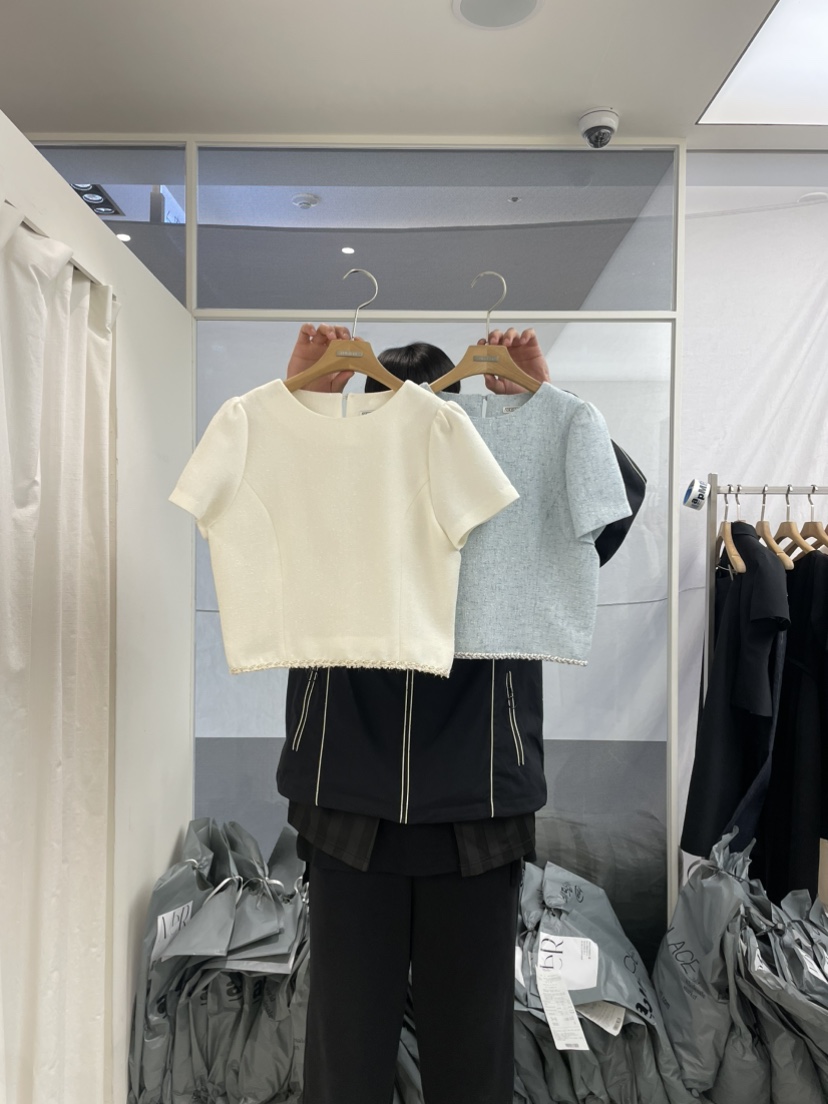 MER直郵韓國代購㊣女裝新品推薦人氣25春夏休閑熱賣襯衫蕾絲衫MER/ANGELO BIANCO襯衫/蕾絲衫