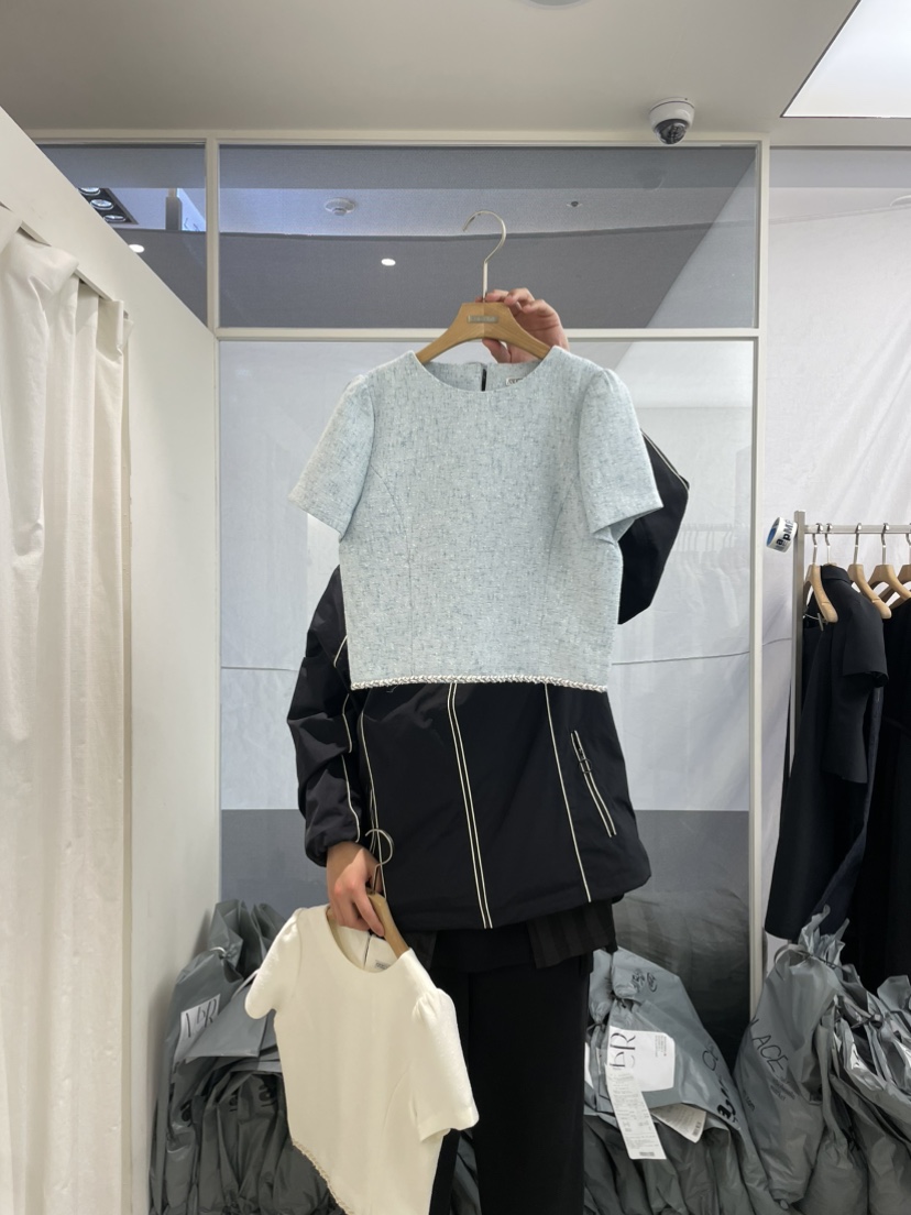 MER直郵韓國代購㊣女裝新品推薦人氣25春夏休閑熱賣襯衫蕾絲衫MER/ANGELO BIANCO襯衫/蕾絲衫圖色2