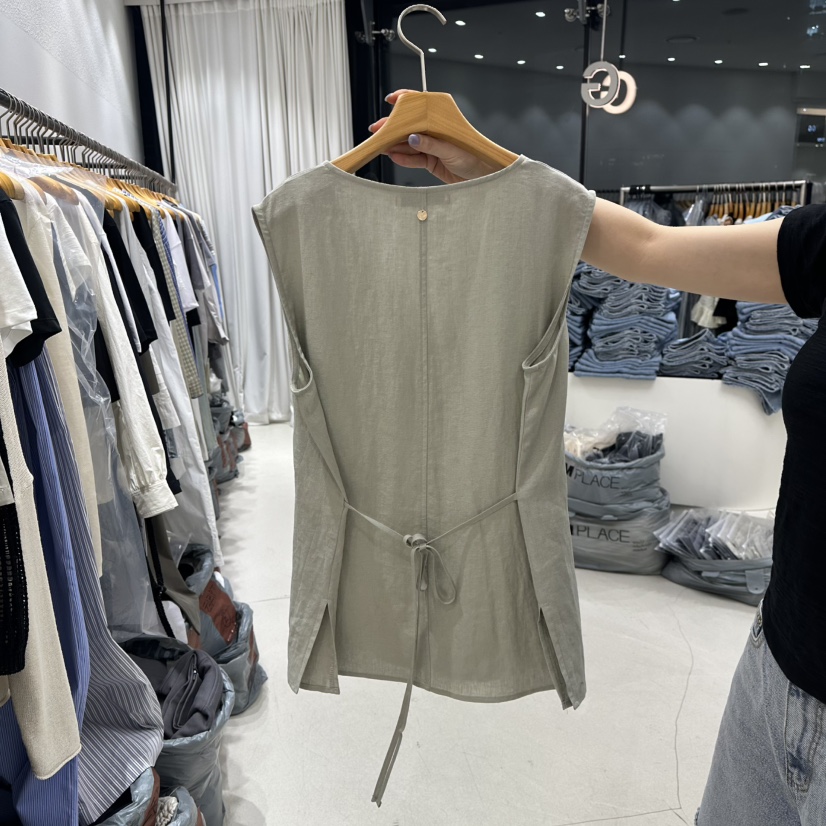TREND SELLER/G直郵韓國代購㊣女裝新品人氣吊帶背心含腰帶G/TREND SELLER吊帶/背心