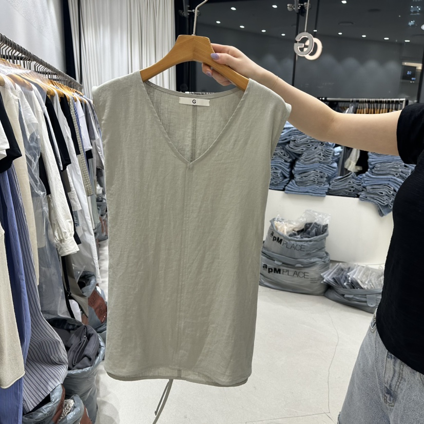TREND SELLER/G直郵韓國代購㊣女裝新品人氣吊帶背心含腰帶G/TREND SELLER吊帶/背心