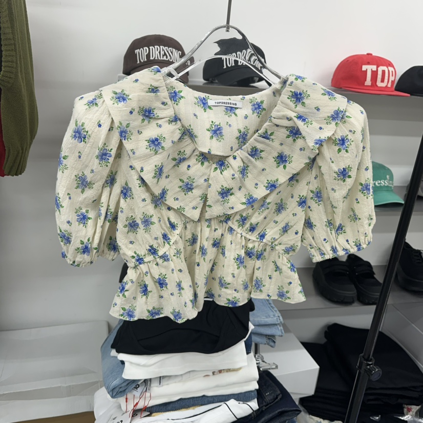 TOPDRESSING韓國直郵㊣女裝新品推薦熱賣25春夏休閑襯衫蕾絲衫TOPDRESSING襯衫/蕾絲衫
