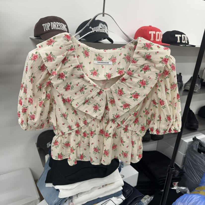 TOPDRESSING韓國直郵㊣女裝新品推薦熱賣25春夏休閑襯衫蕾絲衫TOPDRESSING襯衫/蕾絲衫圖色2