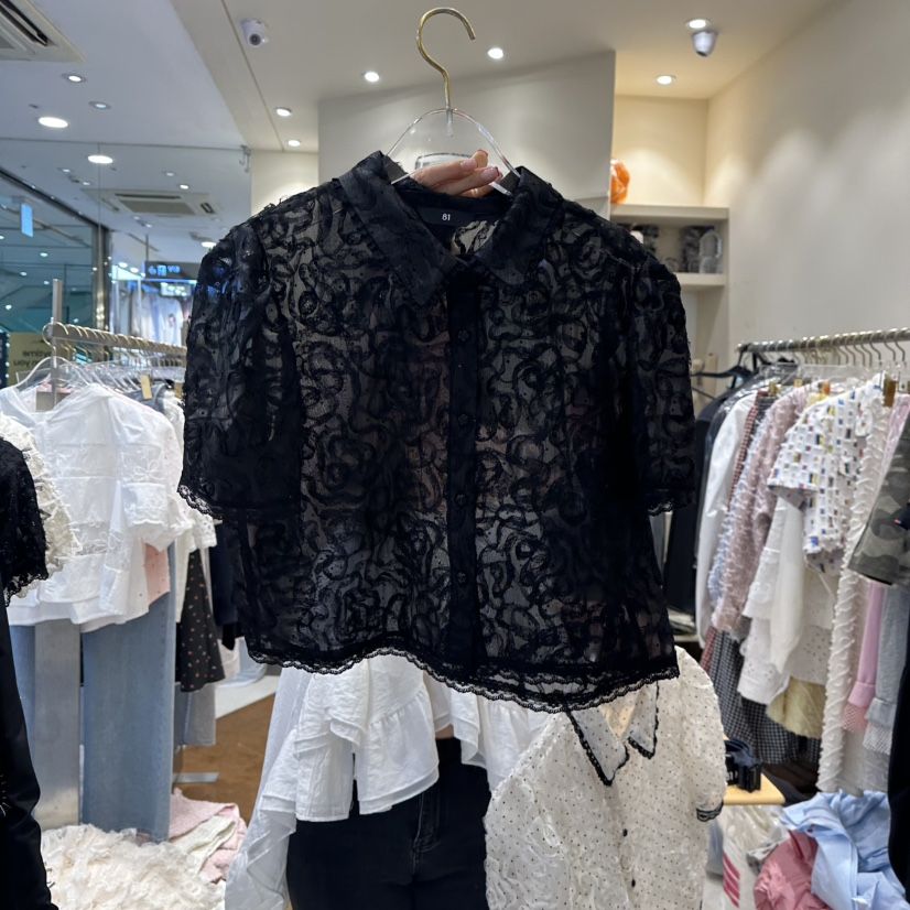 81 MARKET-L韓國直郵㊣女裝新品熱賣25春夏休閑襯衫蕾絲衫81 MARKET-L襯衫/蕾絲衫圖色2