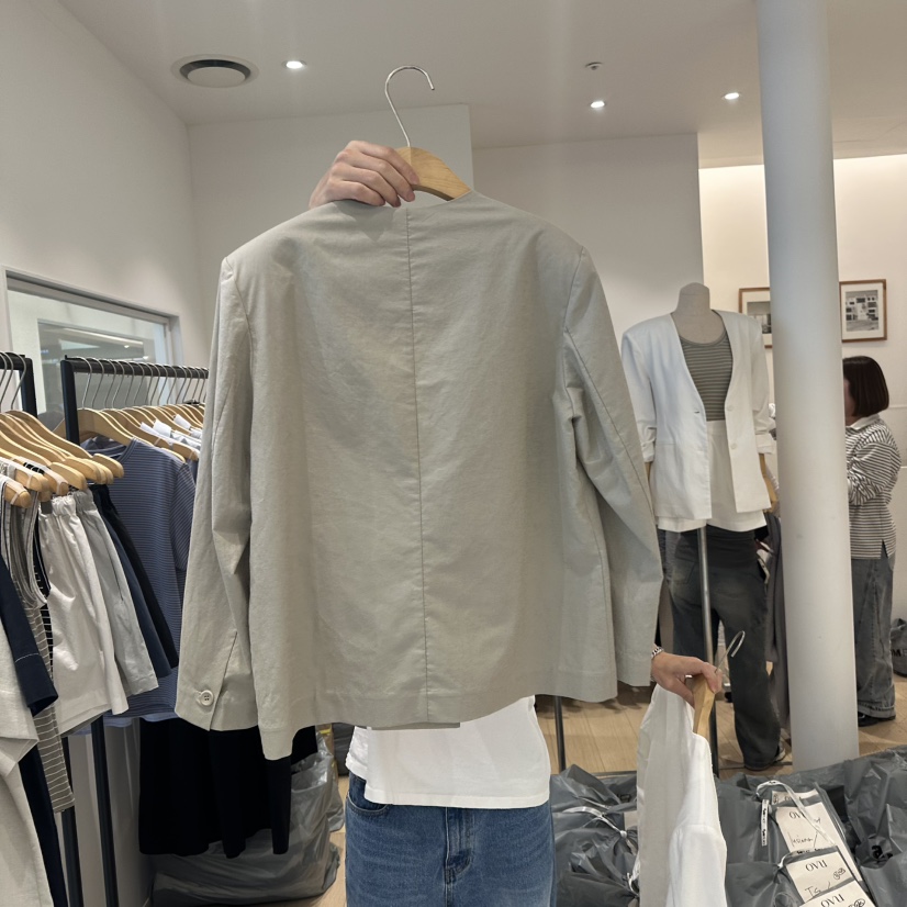 OVU直郵韓國代購㊣女裝新品推薦熱賣時尚休閑25春夏夾克亞麻OVU夾克