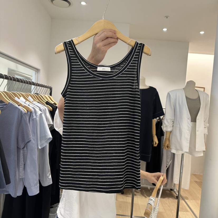 OVU直郵韓國代購㊣女裝新品休閑人氣25春夏熱賣吊帶背心亞麻OVU吊帶/背心圖色4