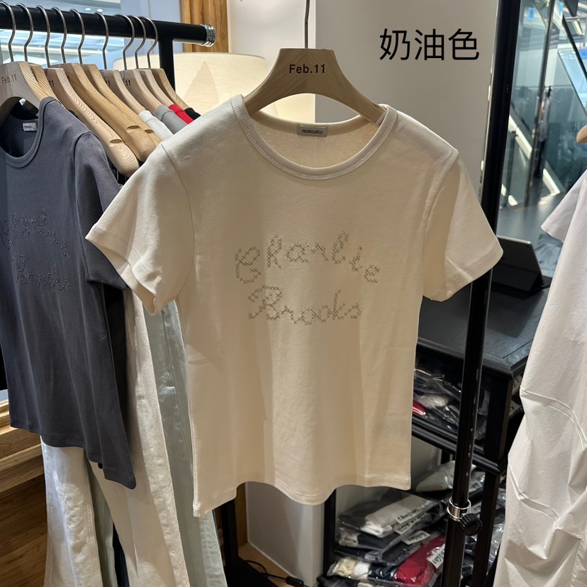 FEBRUARY 11韓國直郵㊣東大門實拍女裝新品25春夏人氣休閑T恤FEBRUARY11T恤圖色2