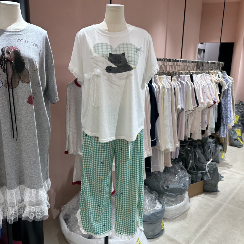 VICTORIA-P直郵韓國代購㊣女裝新品休閑推薦熱賣睡衣兩件套VICTORIA睡衣