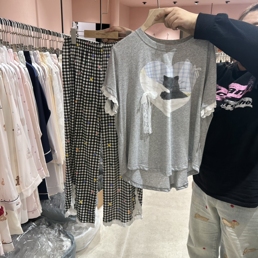 VICTORIA-P直郵韓國代購㊣女裝新品休閑推薦熱賣睡衣兩件套VICTORIA睡衣圖色2