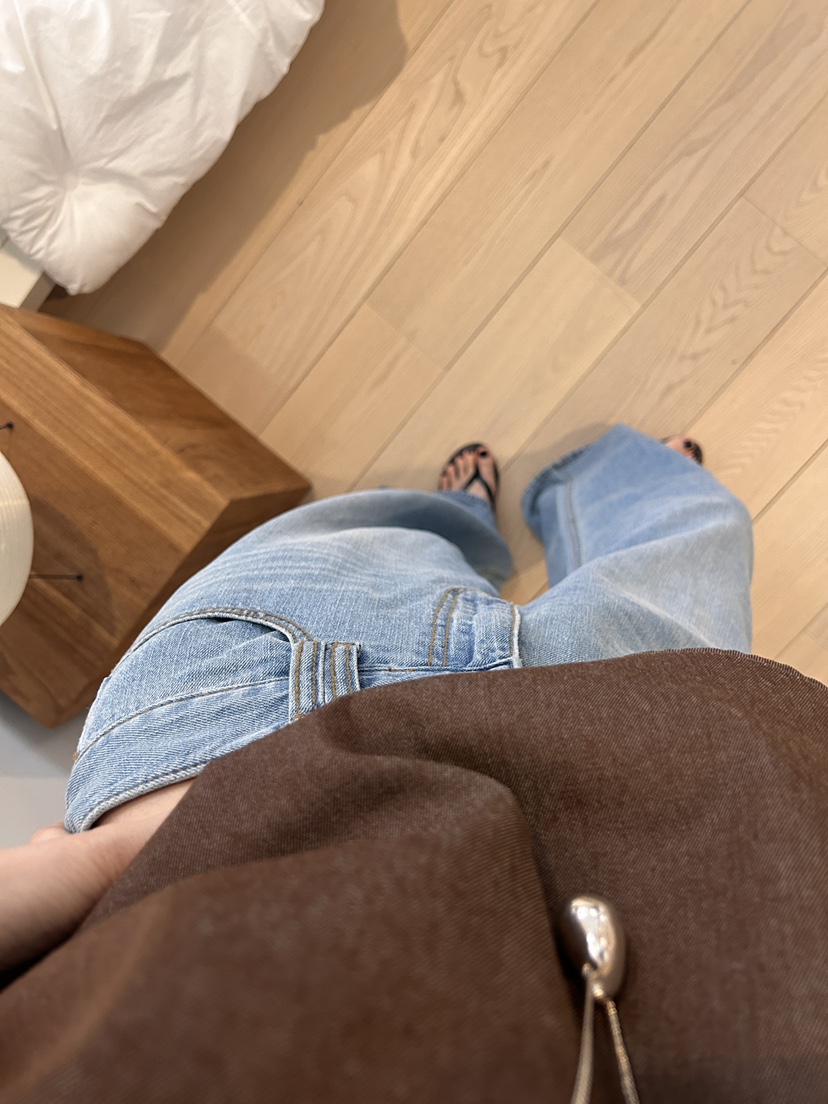 ME MO韓國㊣直郵東大門代購女裝新品時尚人氣25春夏牛仔褲雙層ME MO牛仔褲
