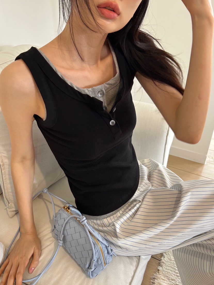 ME MO韓國直郵㊣女裝新款時尚推薦熱賣25春夏休閑吊帶背心ME MO吊帶/背心