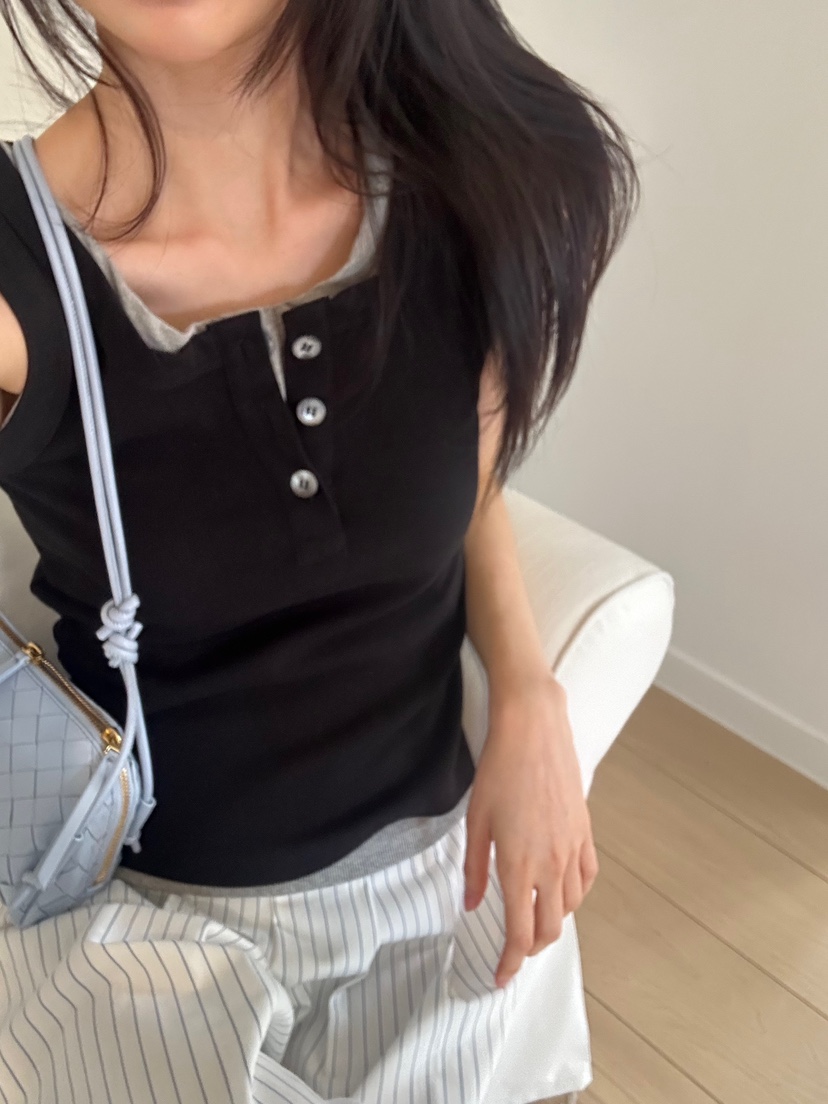ME MO韓國直郵㊣女裝新款時尚推薦熱賣25春夏休閑吊帶背心ME MO吊帶/背心