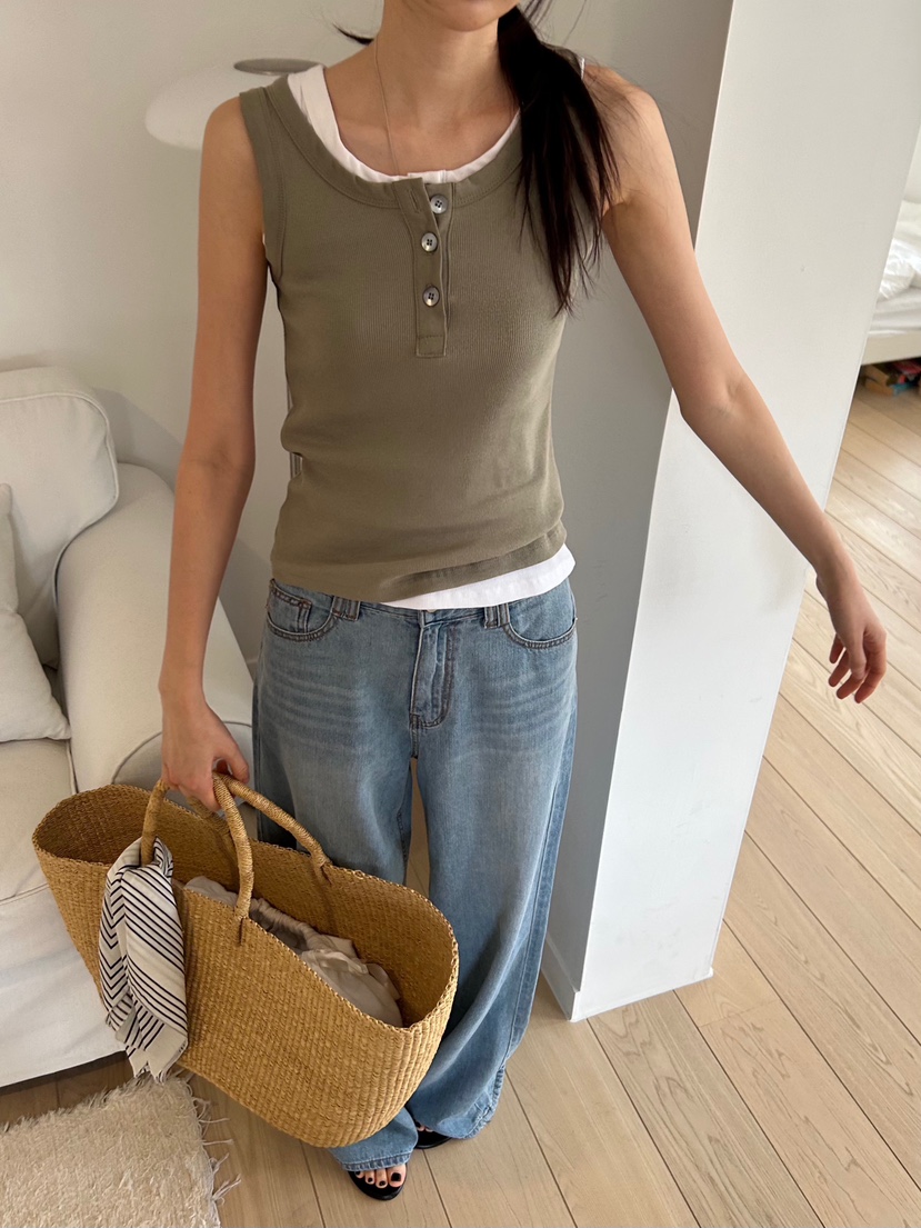 ME MO韓國直郵㊣女裝新款時尚推薦熱賣25春夏休閑吊帶背心ME MO吊帶/背心