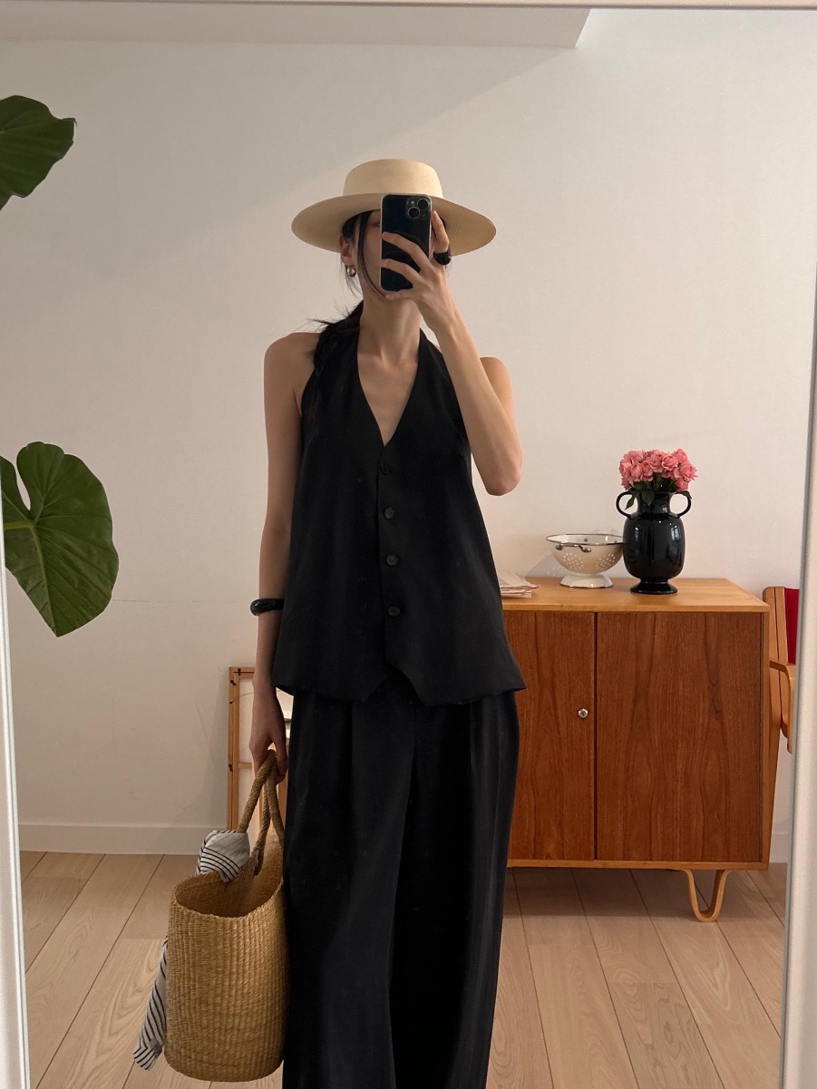 ME MO韓國直郵㊣女裝新款25春夏休閑推薦時尚人氣馬甲亞麻ME MO馬甲