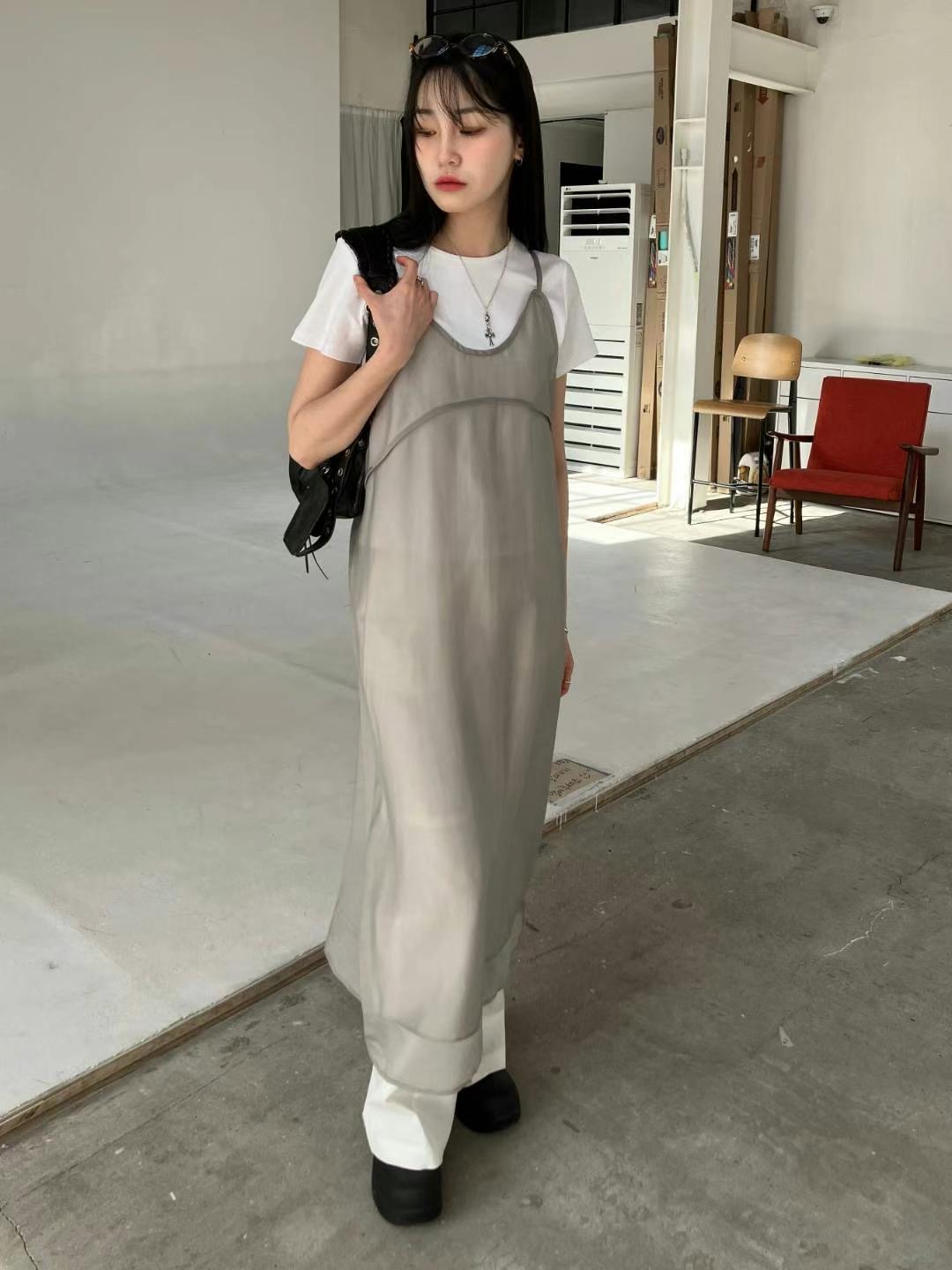REGULAR直郵韓國代購㊣女裝新品休閑熱賣25春夏推薦連衣裙透視REGULAR連衣裙