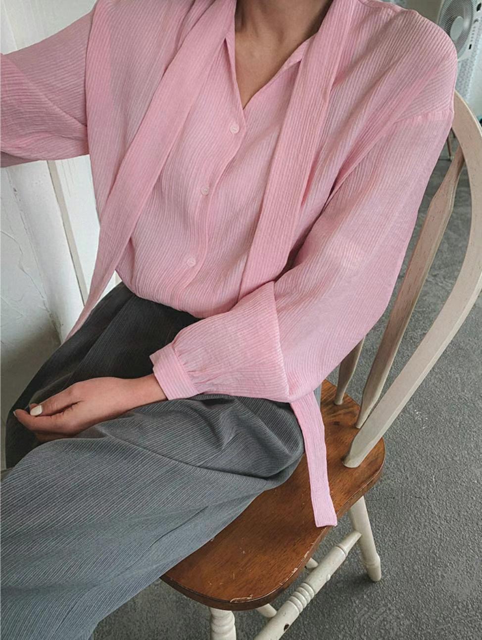 REGULAR韓國㊣直郵東大門代購女裝新款休閑人氣25春夏襯衫蕾絲衫REGULAR襯衫/蕾絲衫