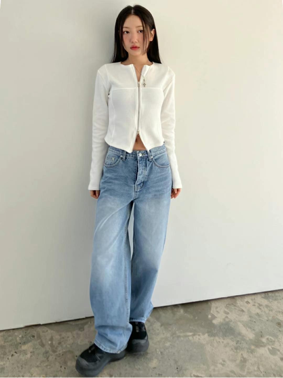 REGULAR韓國㊣直郵東大門代購女裝新品休閑25春夏針織衫拉鏈REGULAR針織衫